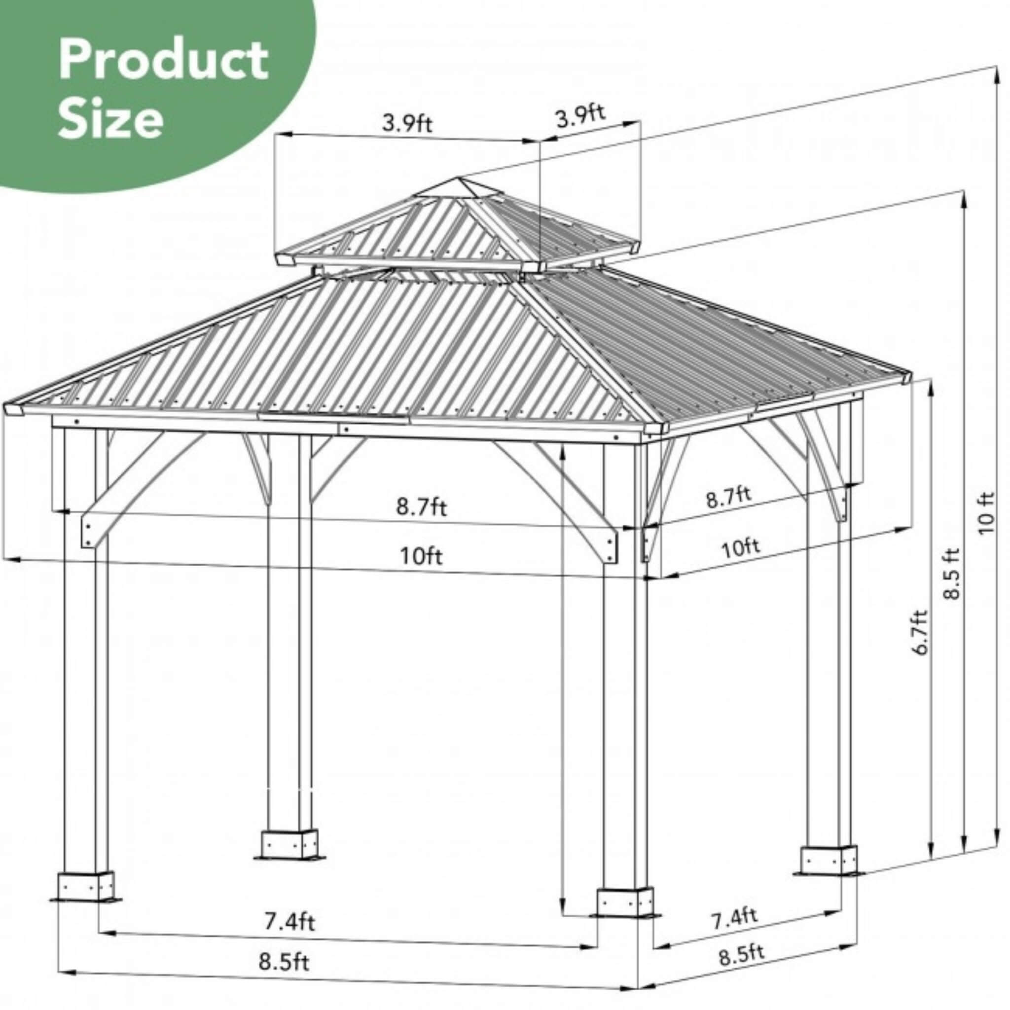 Ultra-Durable Weather-Resistant Deluxe Heavy-Duty Hardtop Gazebo | SAKSBY WHOLESALE