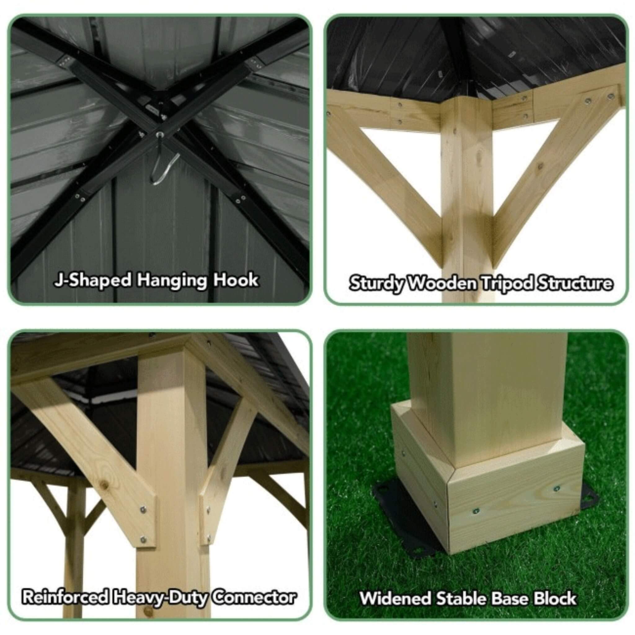 Ultra-Durable Weather-Resistant Deluxe Heavy-Duty Hardtop Gazebo | SAKSBY WHOLESALE