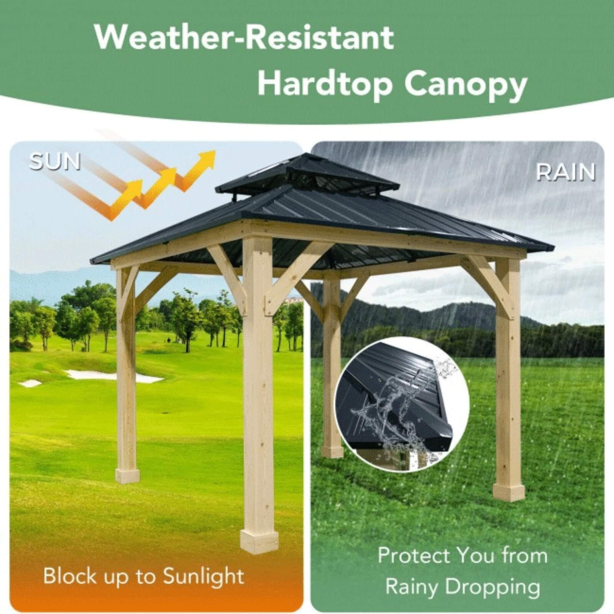 Ultra-Durable Weather-Resistant Deluxe Heavy-Duty Hardtop Gazebo | SAKSBY WHOLESALE