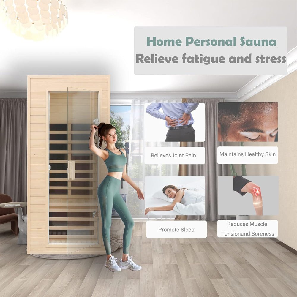 UltraPremium HemlockWood InfraredSauna LowEMF BluetoothSpeakers Deluxe | Saksby Wholesale