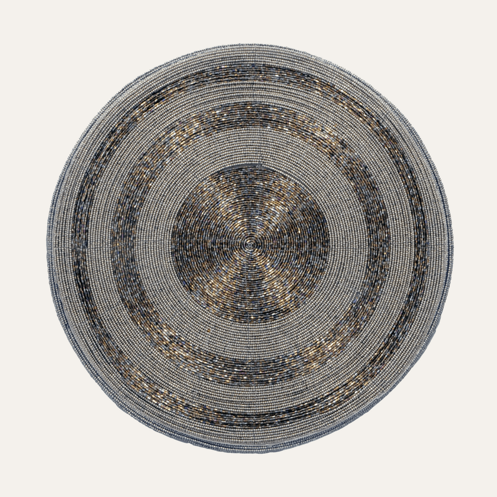 Vaiga Grace – Beaded Placemats, The Vaiga Collection Elegant Decorative Dining Table Décor 14 inch