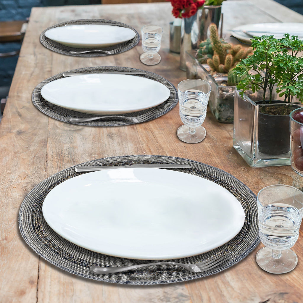 Vaiga Grace – Beaded Placemats, The Vaiga Collection Elegant Decorative Dining Table Décor 14 inch