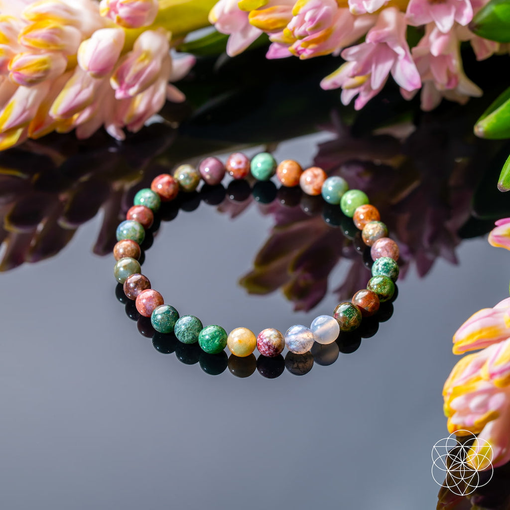 Vibrant Indian Agate Beaded Bracelet | Conscious Items