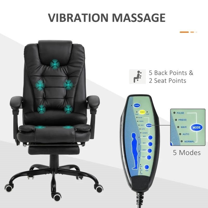 Vibrating High Back 7-Mode Office Chair | Back Pain Relief by HomePacific