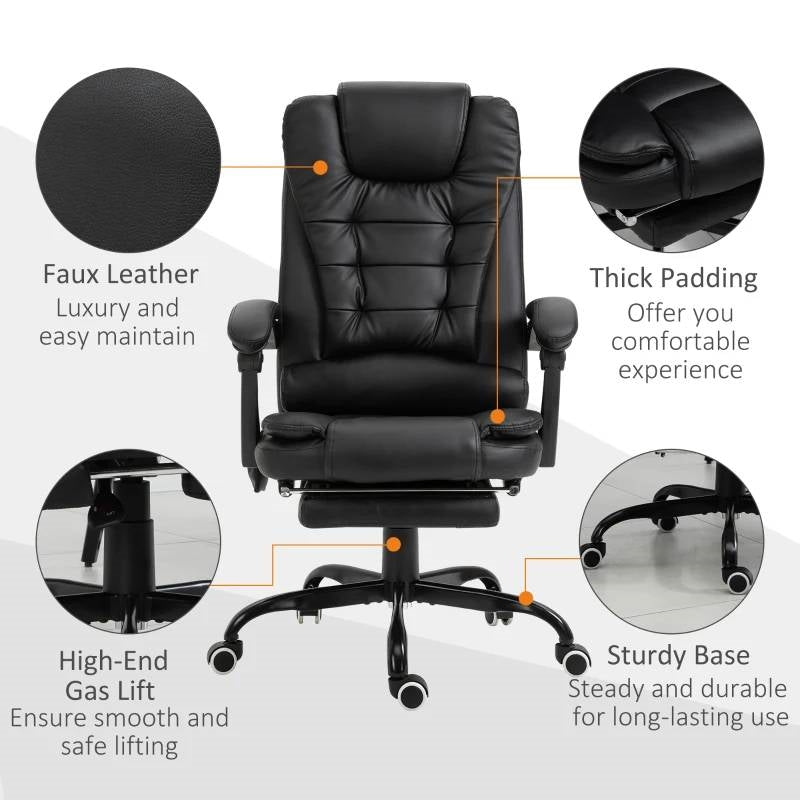 Vibrating High Back 7-Mode Office Chair | Back Pain Relief by HomePacific