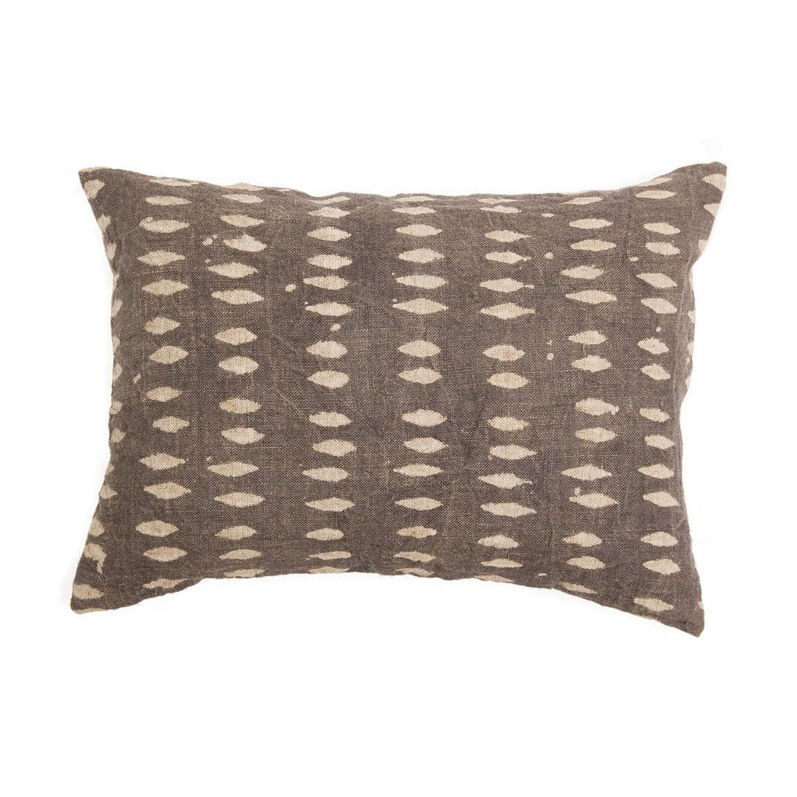 Vina Linen Block Print Throw Pillow Cover, Sand