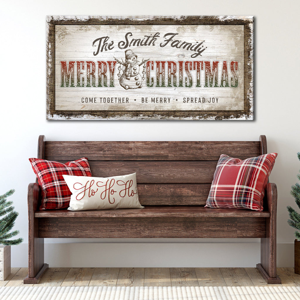 Vintage Rustic Canvas Christmas Sign | Tailored Canvases