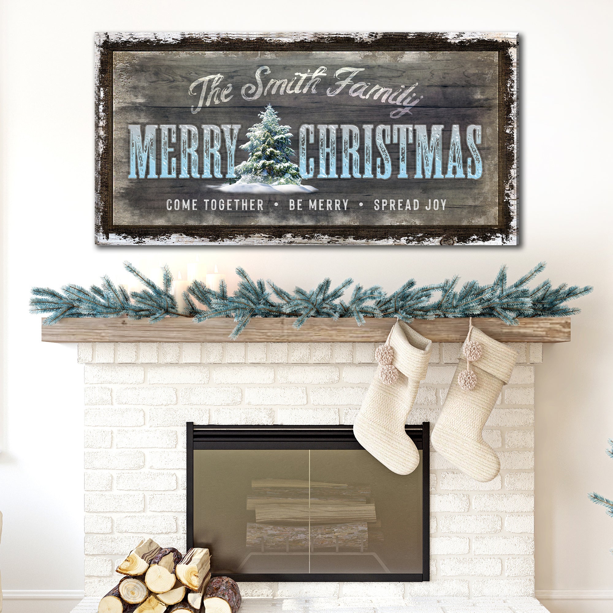 Vintage Rustic Canvas Christmas Sign | Tailored Canvases