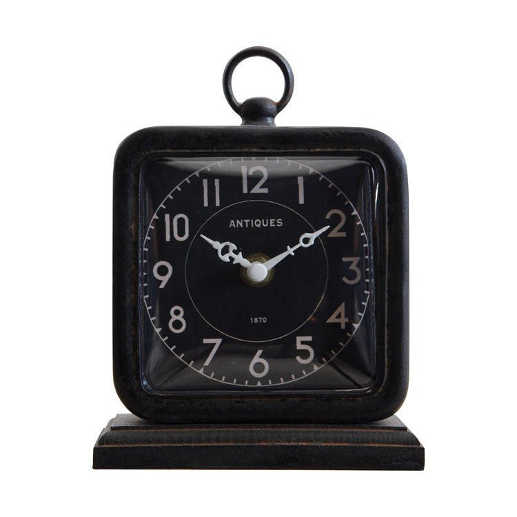 Vintage-Style Pewter Table Clock