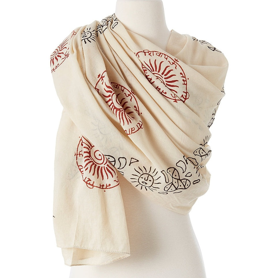 Vitality Sun Motif Shawl Wrap Elegant | DC-OMSutra