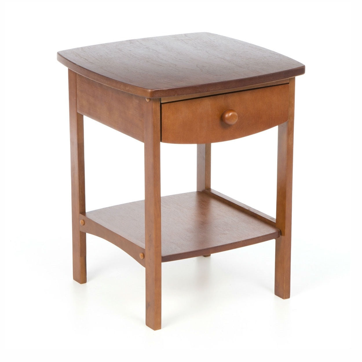 Walnut Wood Finish 1 Drawer Nightstand | HomePacific