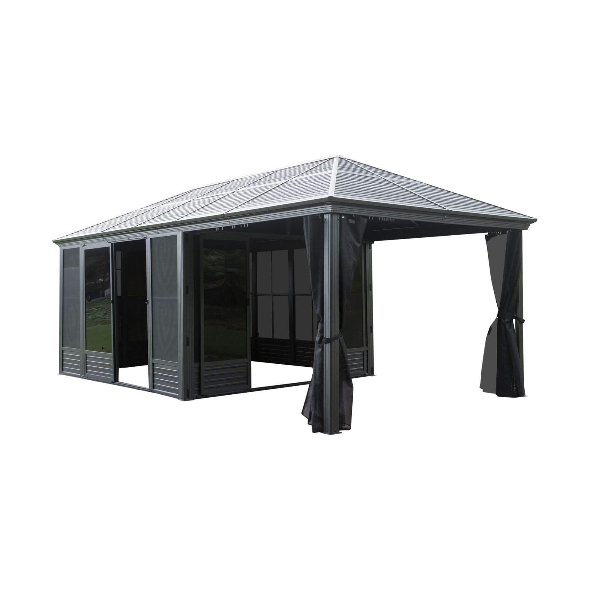 [11X21FT] Alora Outdoor All-Season Solarium Sunroom Gazebo With Galvanized Steel Roof (SAK42018) by SAKSBY WHOLESALE