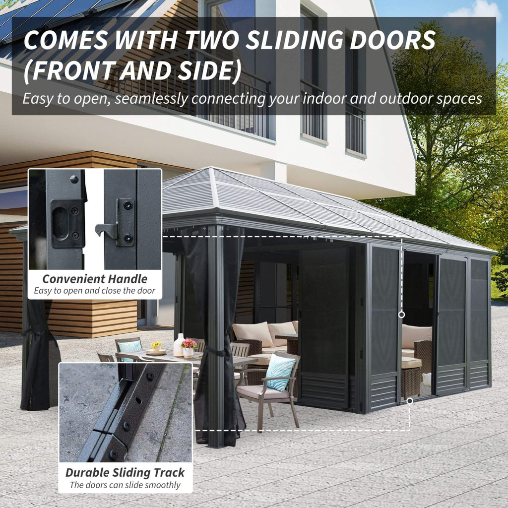 [11X21FT] Alora Outdoor All-Season Solarium Sunroom Gazebo With Galvanized Steel Roof (SAK42018) by SAKSBY WHOLESALE