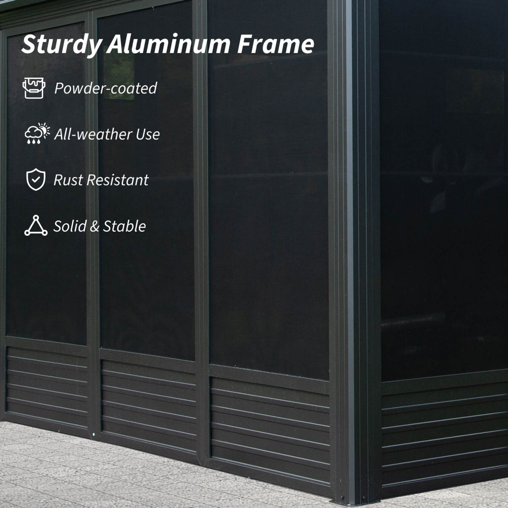 [11X21FT] Alora Outdoor All-Season Solarium Sunroom Gazebo With Galvanized Steel Roof (SAK42018) by SAKSBY WHOLESALE