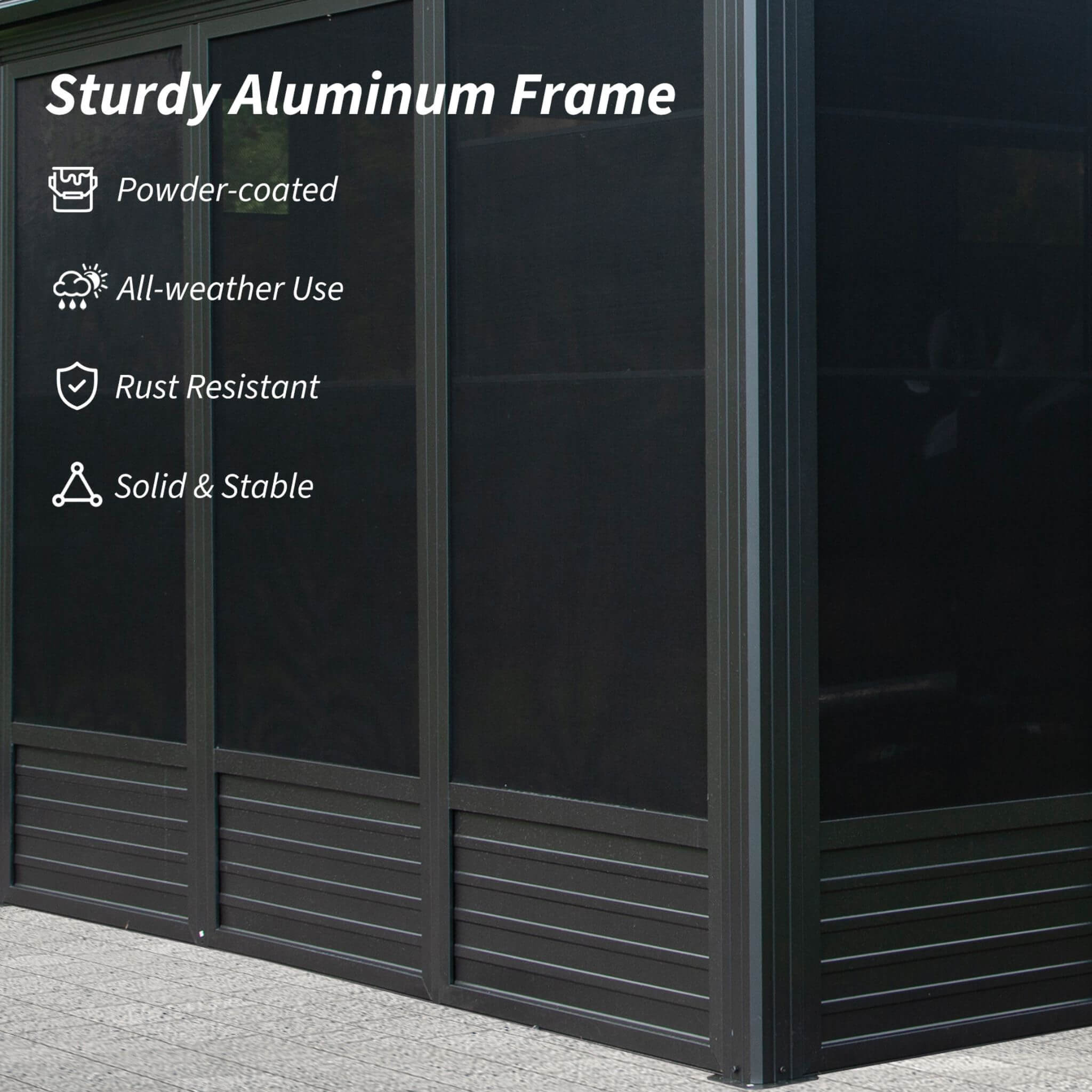 [11X21FT] Alora Outdoor All-Season Solarium Sunroom Gazebo With Galvanized Steel Roof (SAK42018) by SAKSBY WHOLESALE