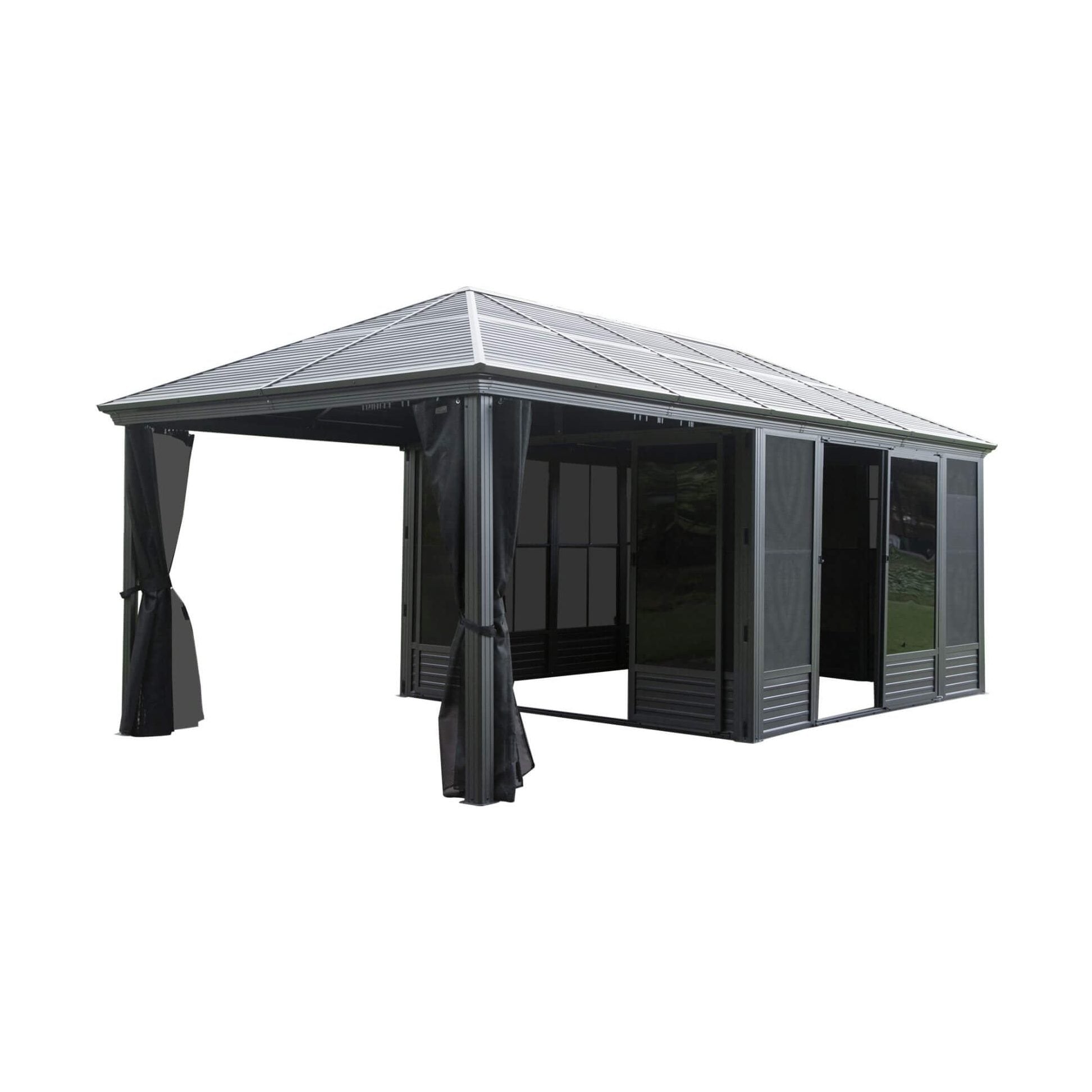 [11X21FT] Alora Outdoor All-Season Solarium Sunroom Gazebo With Galvanized Steel Roof (SAK42018) by SAKSBY WHOLESALE