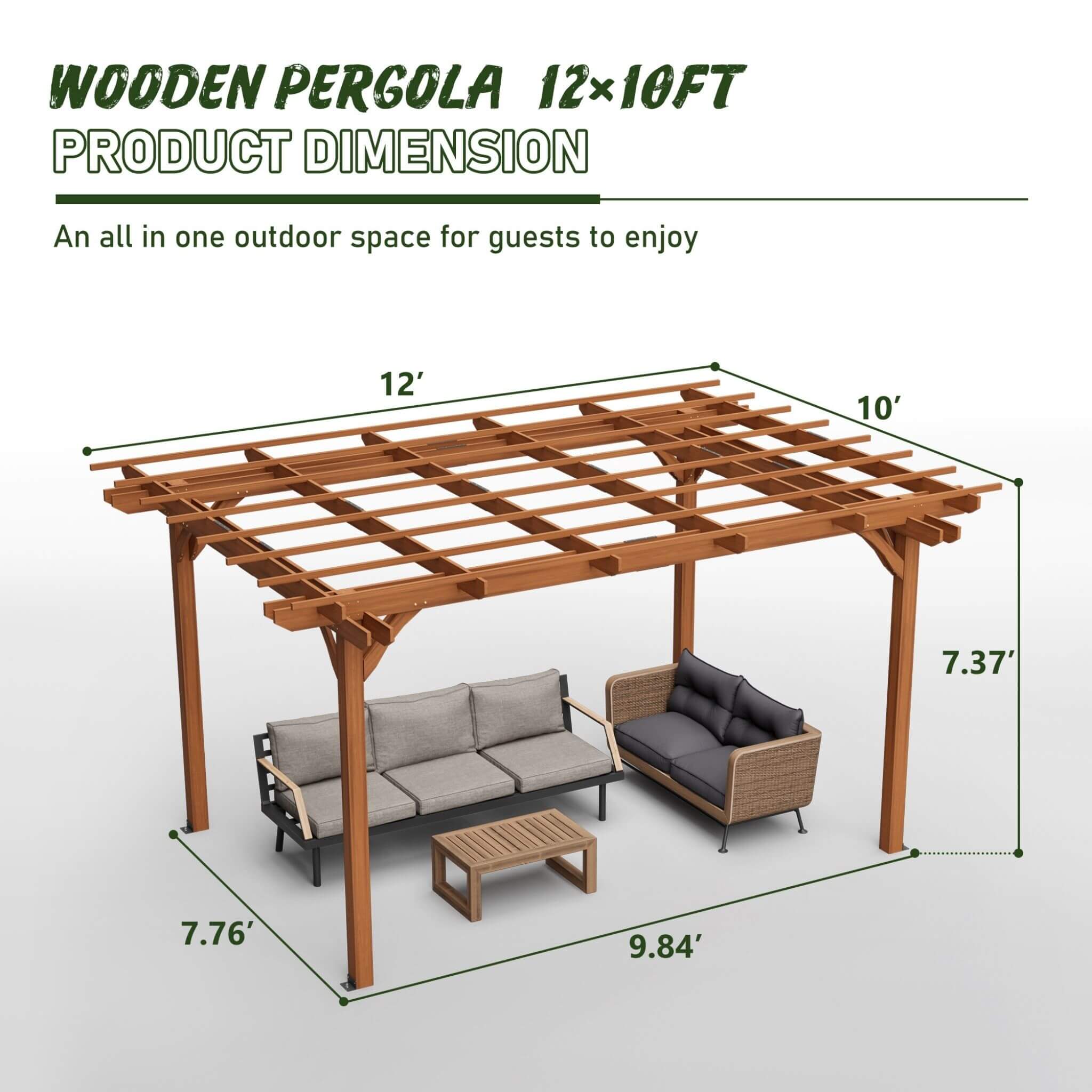Weather-Resistant Grape Pergola Ultra-Weatherproof Patio-Protection Reliability | Saksby