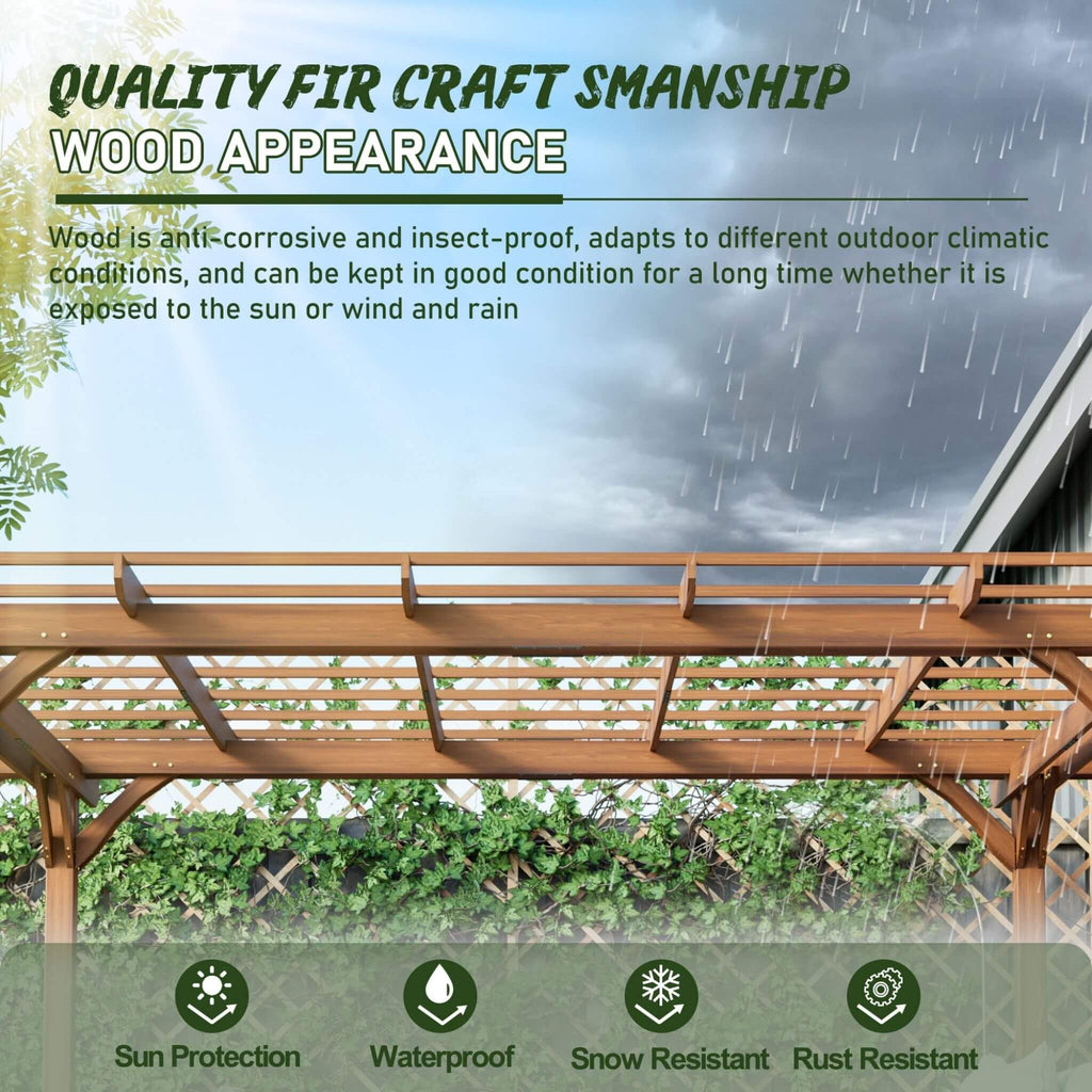 Weather-Resistant Grape Pergola Ultra-Weatherproof Patio-Protection Reliability | Saksby