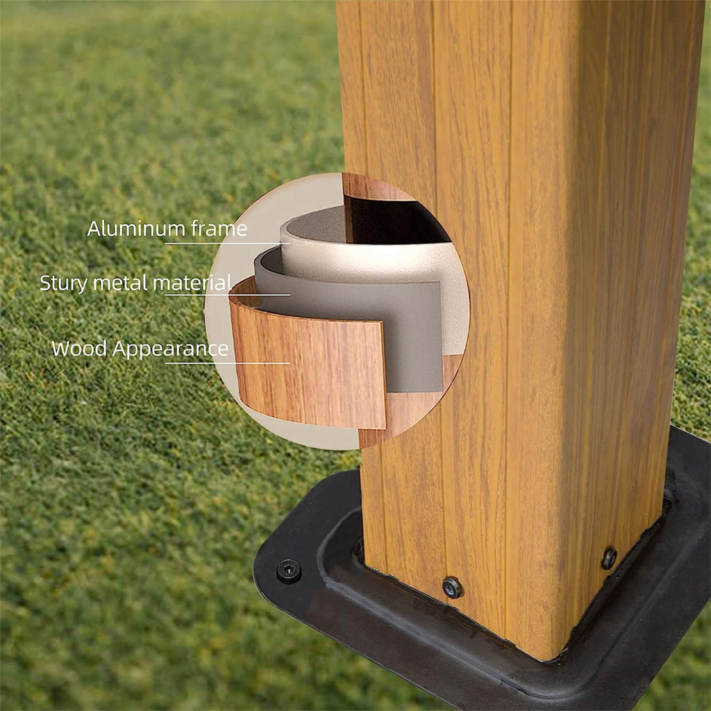 Weather-Resistant Industrial-Grade Aluminum Wood-Grain Gazebo Ultra-Hardtop | SAKSBY WHOLESALE