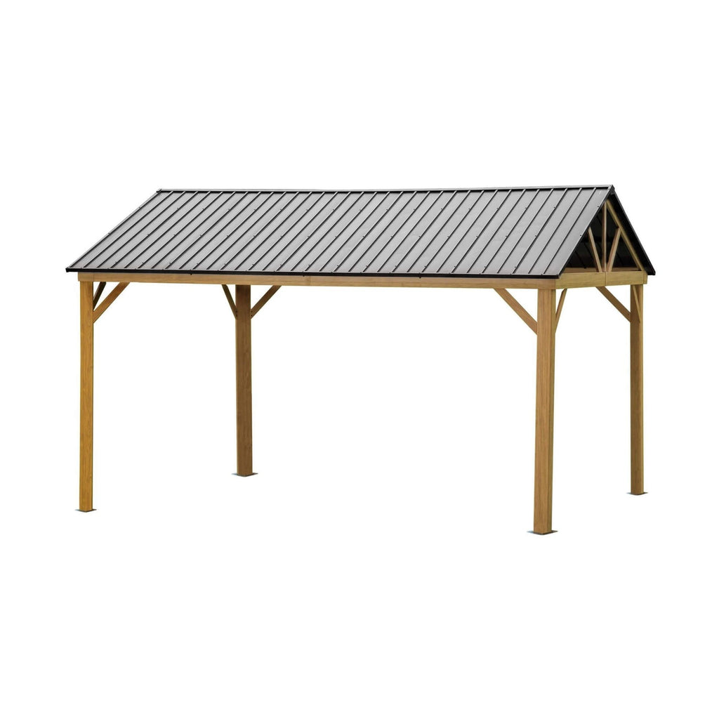 Weather-Resistant Industrial-Grade Aluminum Wood-Grain Gazebo Ultra-Hardtop | SAKSBY WHOLESALE