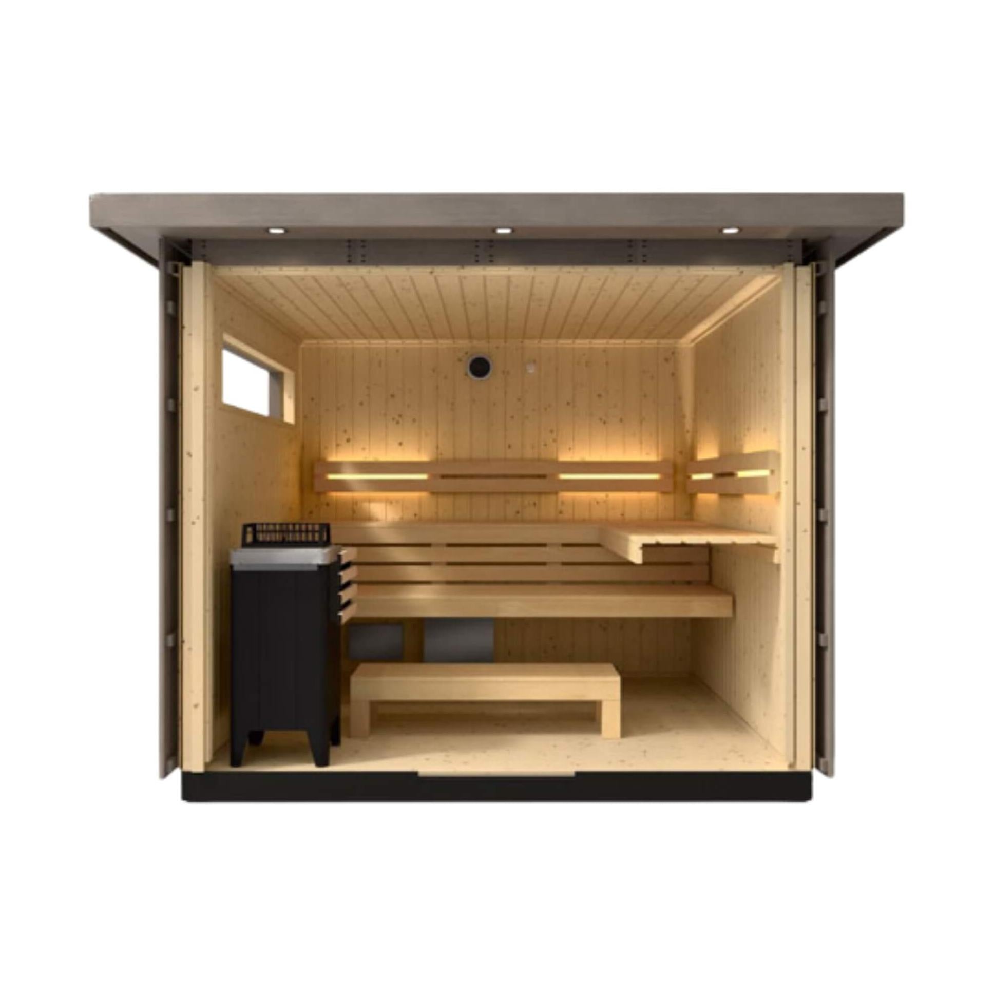 Weathered Spruce Outdoor Sauna Kit Supreme | SAKSBY WHOLESALE