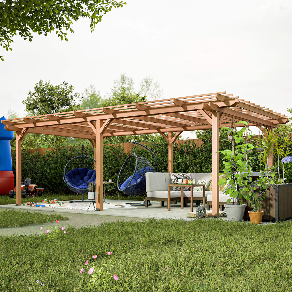 [12X16FT] Alora Extra Large Outdoor Wooden Waterproof Grape Gazebo, Brown (SAK76476) by SAKSBY WHOLESALE