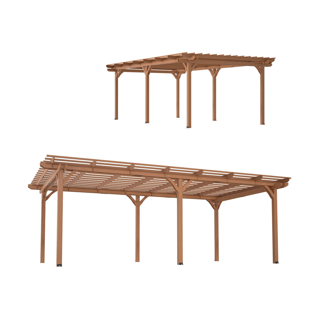 [12X16FT] Alora Extra Large Outdoor Wooden Waterproof Grape Gazebo, Brown (SAK76476) by SAKSBY WHOLESALE