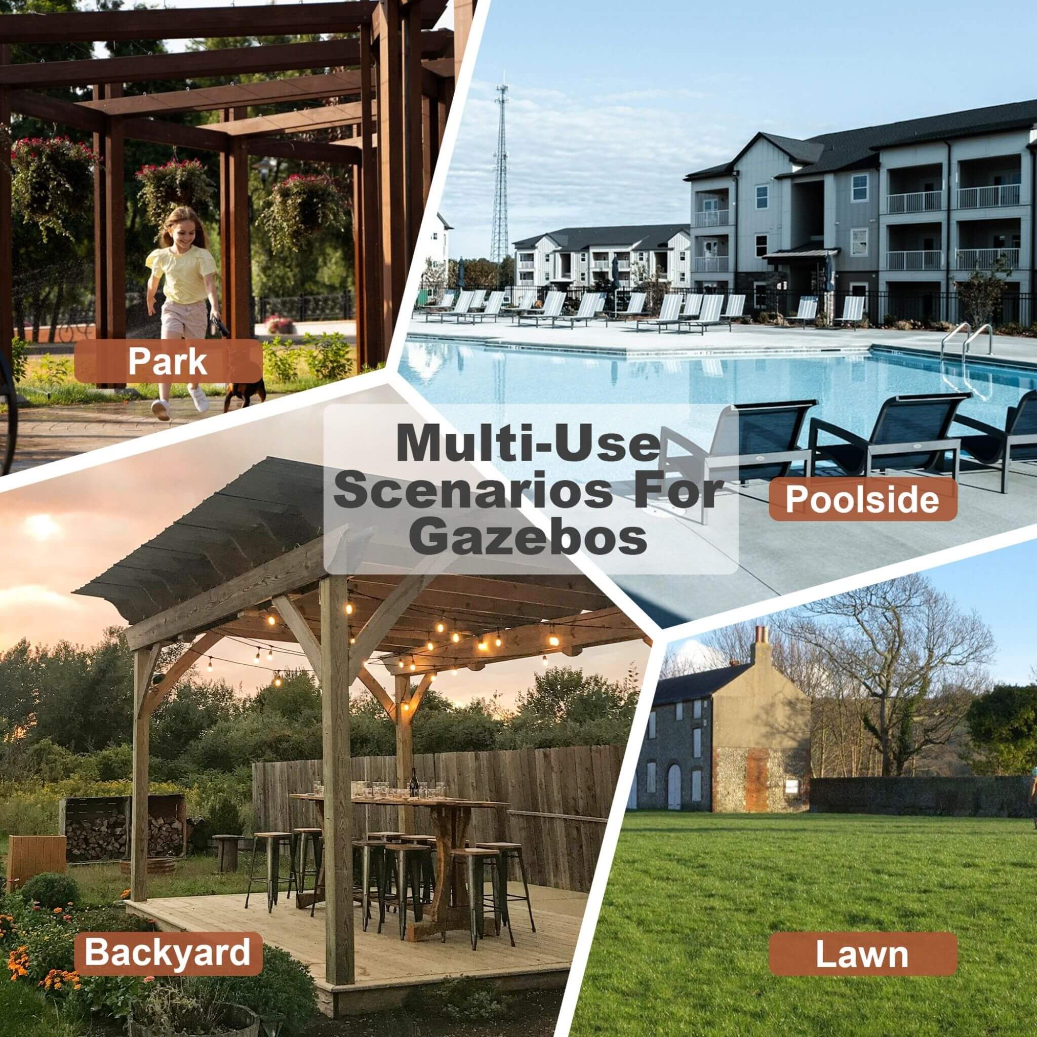 WeatherproofAllSeason DurableOutdoor BBQGazebo ShelvesIncluded SturdyFrame TimberBuild | SAKSBY WHOLESALE