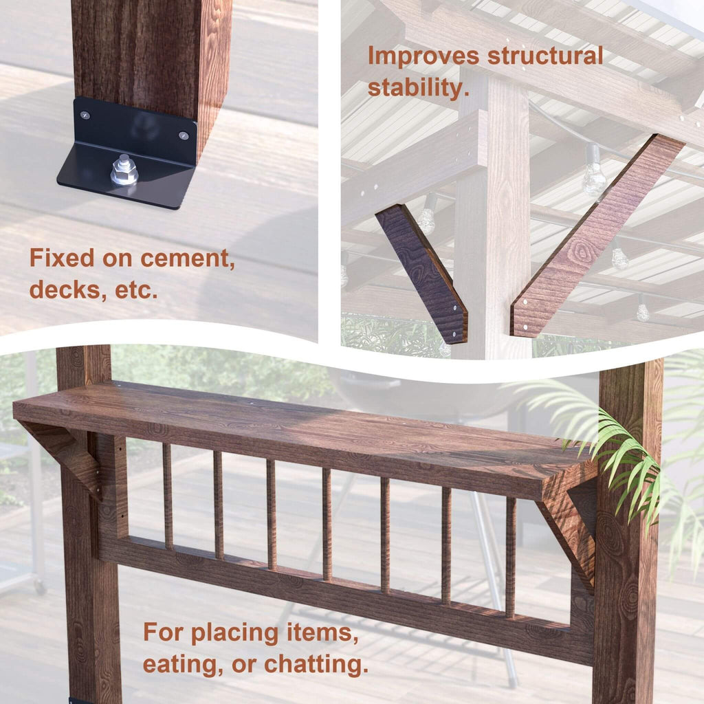WeatherproofAllSeason DurableOutdoor BBQGazebo ShelvesIncluded SturdyFrame TimberBuild | SAKSBY WHOLESALE