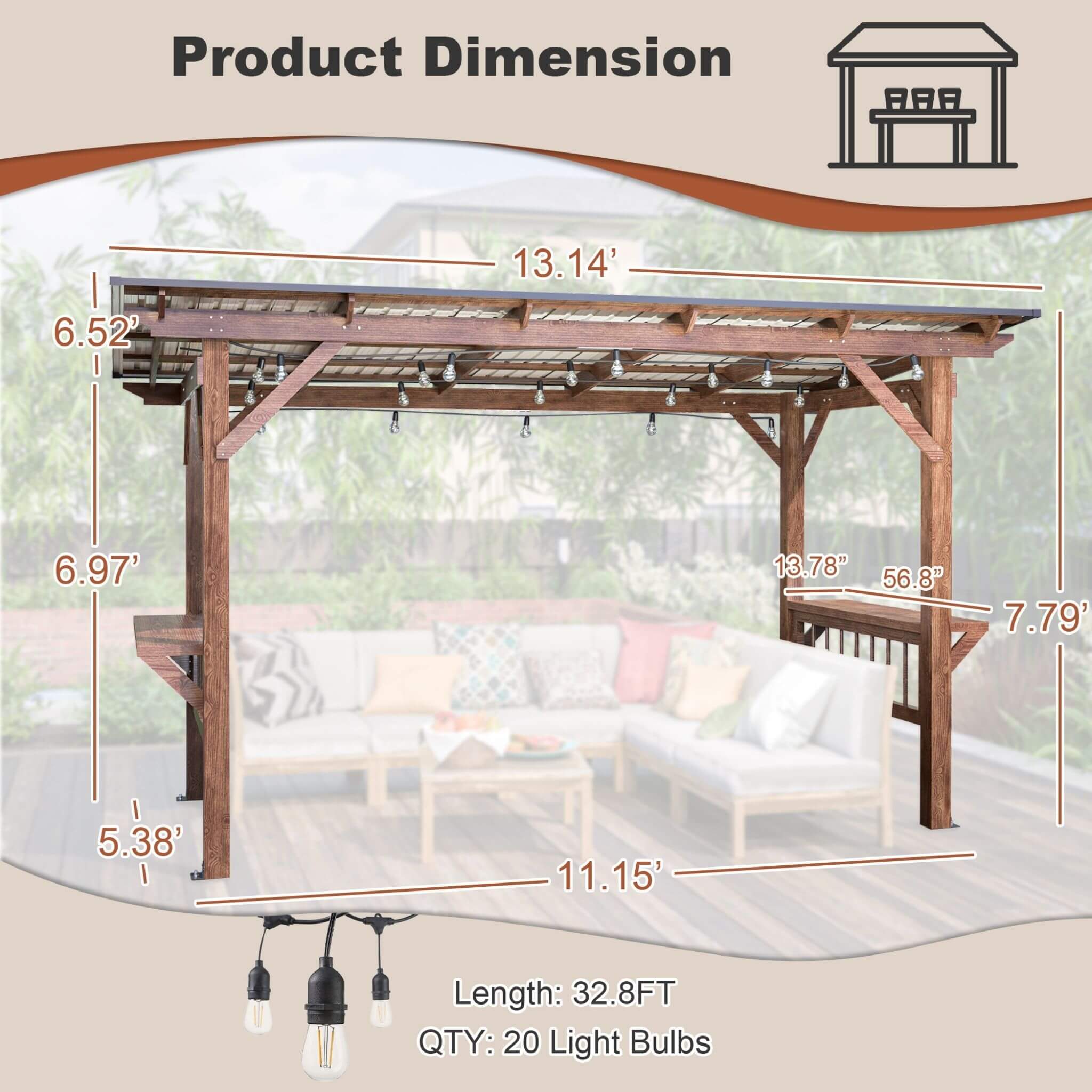 WeatherproofAllSeason DurableOutdoor BBQGazebo ShelvesIncluded SturdyFrame TimberBuild | SAKSBY WHOLESALE