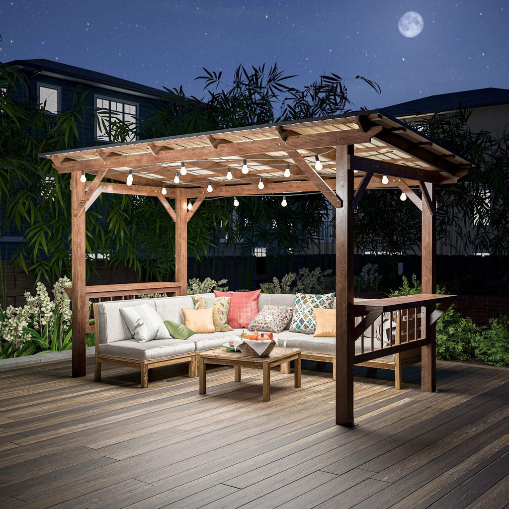 WeatherproofAllSeason DurableOutdoor BBQGazebo ShelvesIncluded SturdyFrame TimberBuild | SAKSBY WHOLESALE