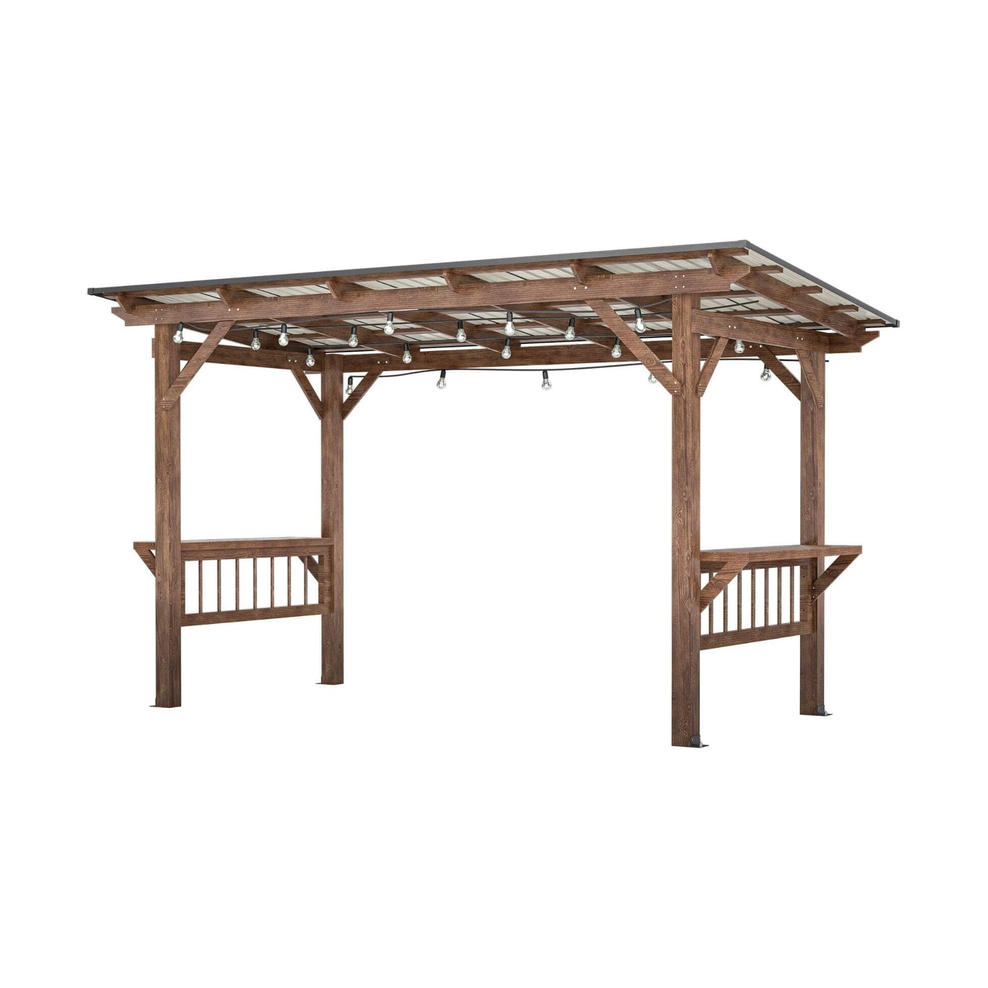 WeatherproofAllSeason DurableOutdoor BBQGazebo ShelvesIncluded SturdyFrame TimberBuild | SAKSBY WHOLESALE