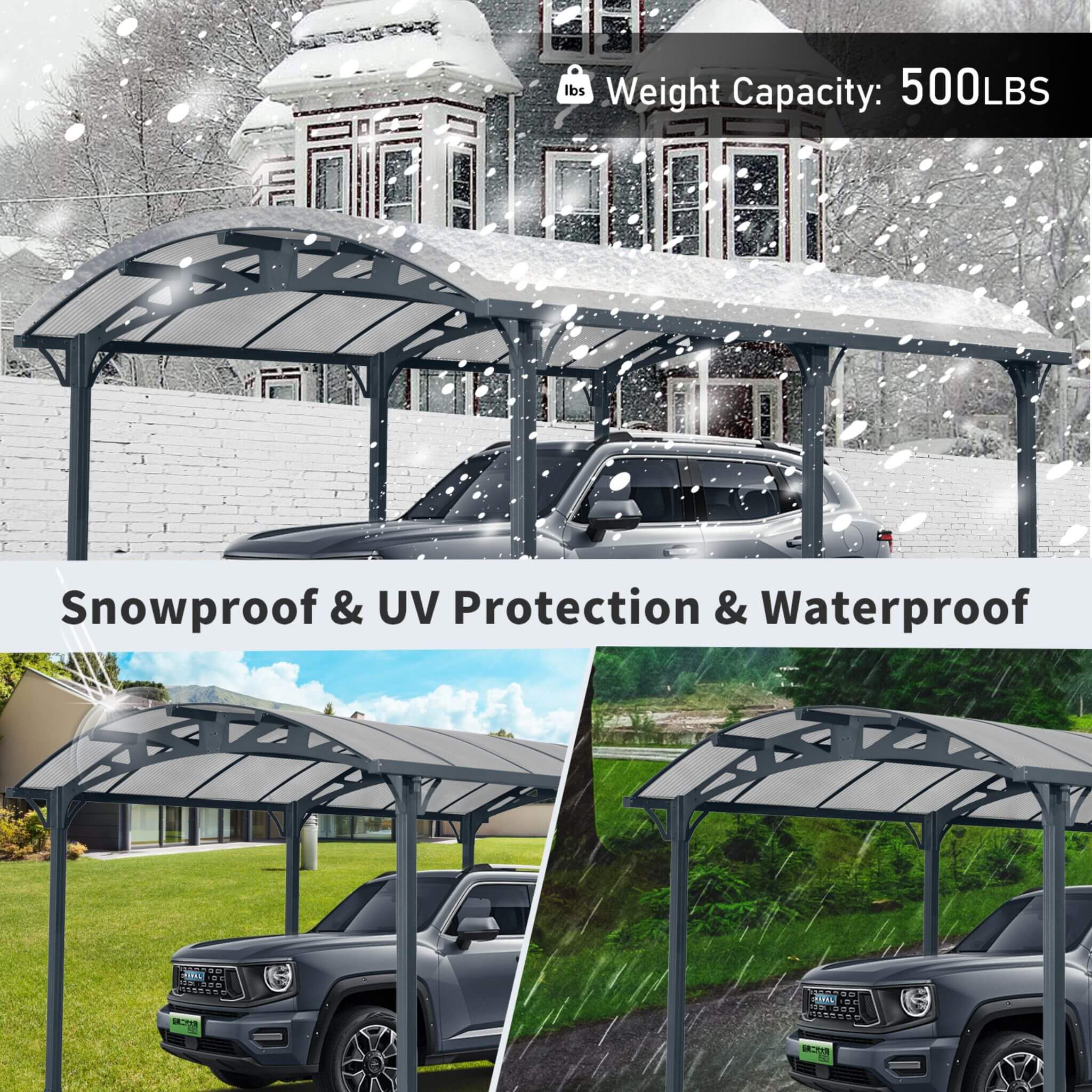 Weatherproofing AluminumAlloy ArchCarport Polycarbonate Panels UVGuard | SAKSBY WHOLESALE