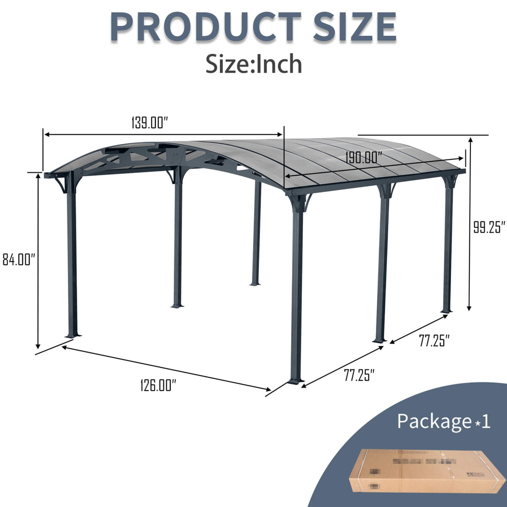 Weatherproofing AluminumAlloy ArchCarport Polycarbonate Panels UVGuard | SAKSBY WHOLESALE