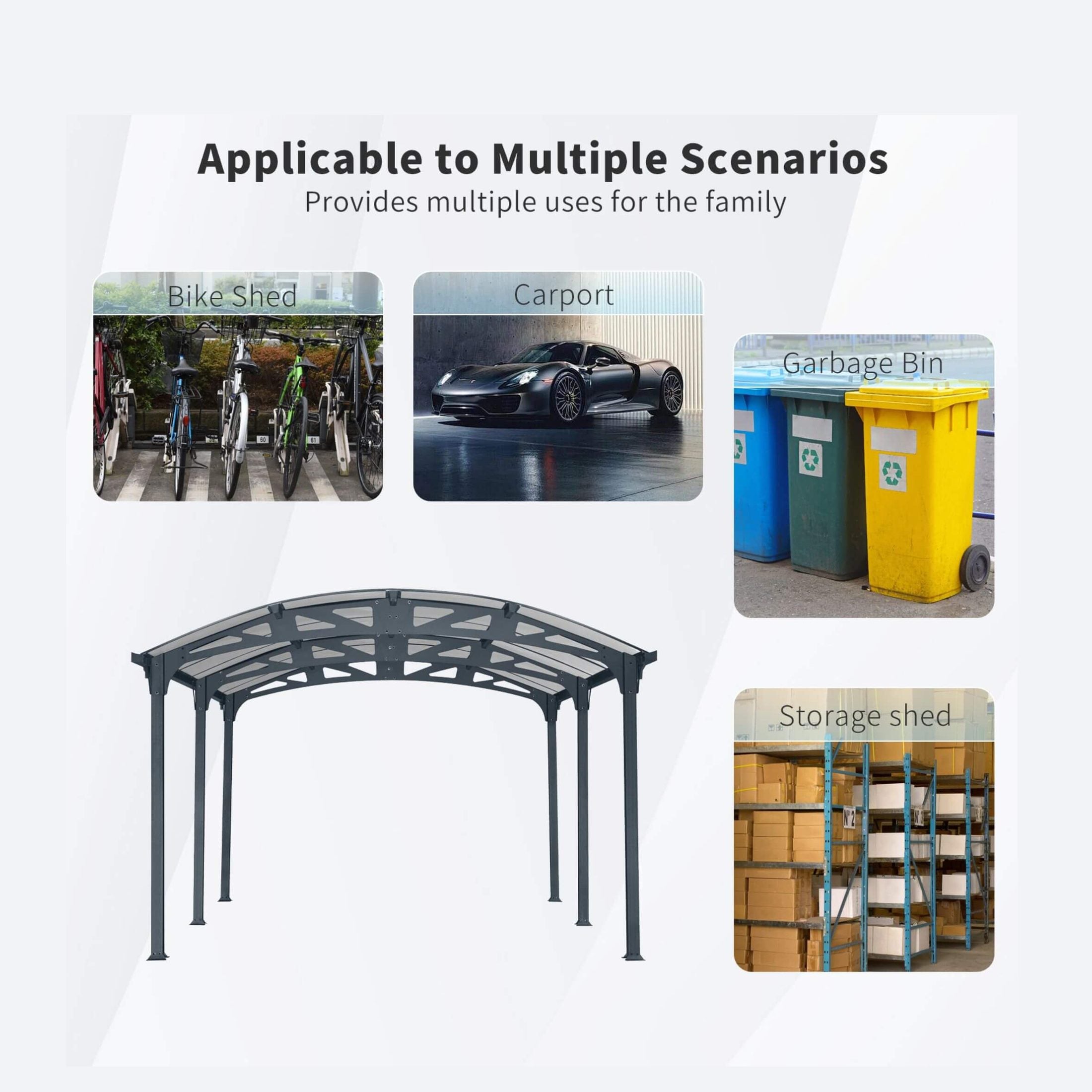 Weatherproofing AluminumAlloy ArchCarport Polycarbonate Panels UVGuard | SAKSBY WHOLESALE