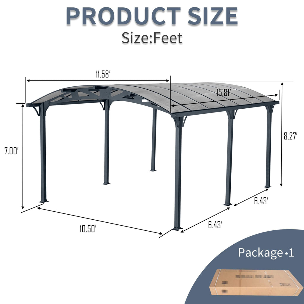 Weatherproofing AluminumAlloy ArchCarport Polycarbonate Panels UVGuard | SAKSBY WHOLESALE