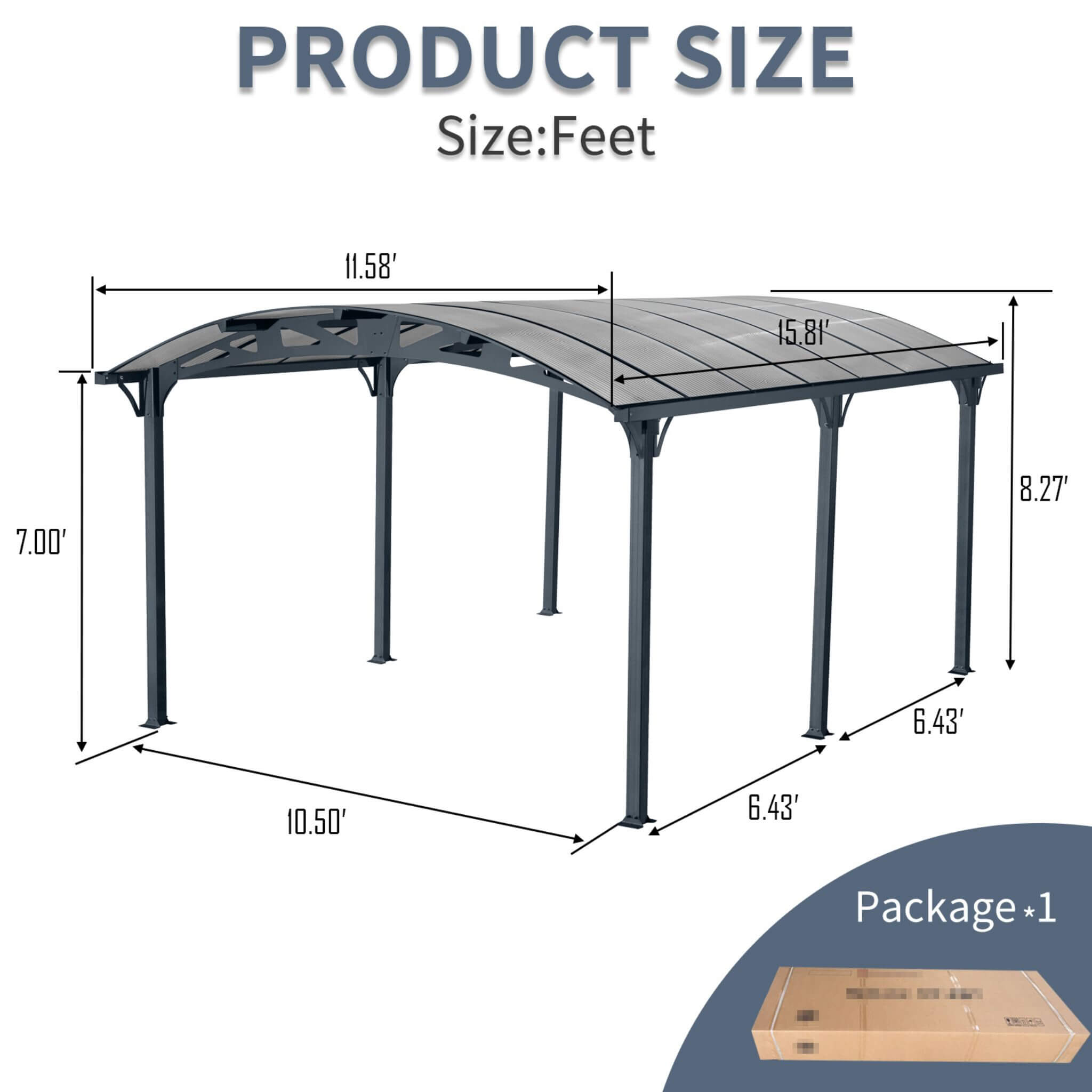 Weatherproofing AluminumAlloy ArchCarport Polycarbonate Panels UVGuard | SAKSBY WHOLESALE