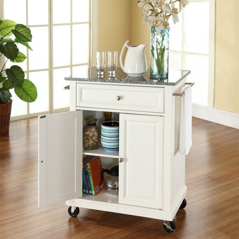 Kitchen Cart With Granite Top And Locking Casters Wheels by HomePacific