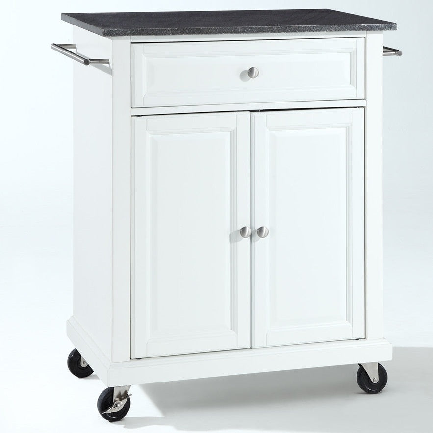 Kitchen Cart With Granite Top And Locking Casters Wheels by HomePacific