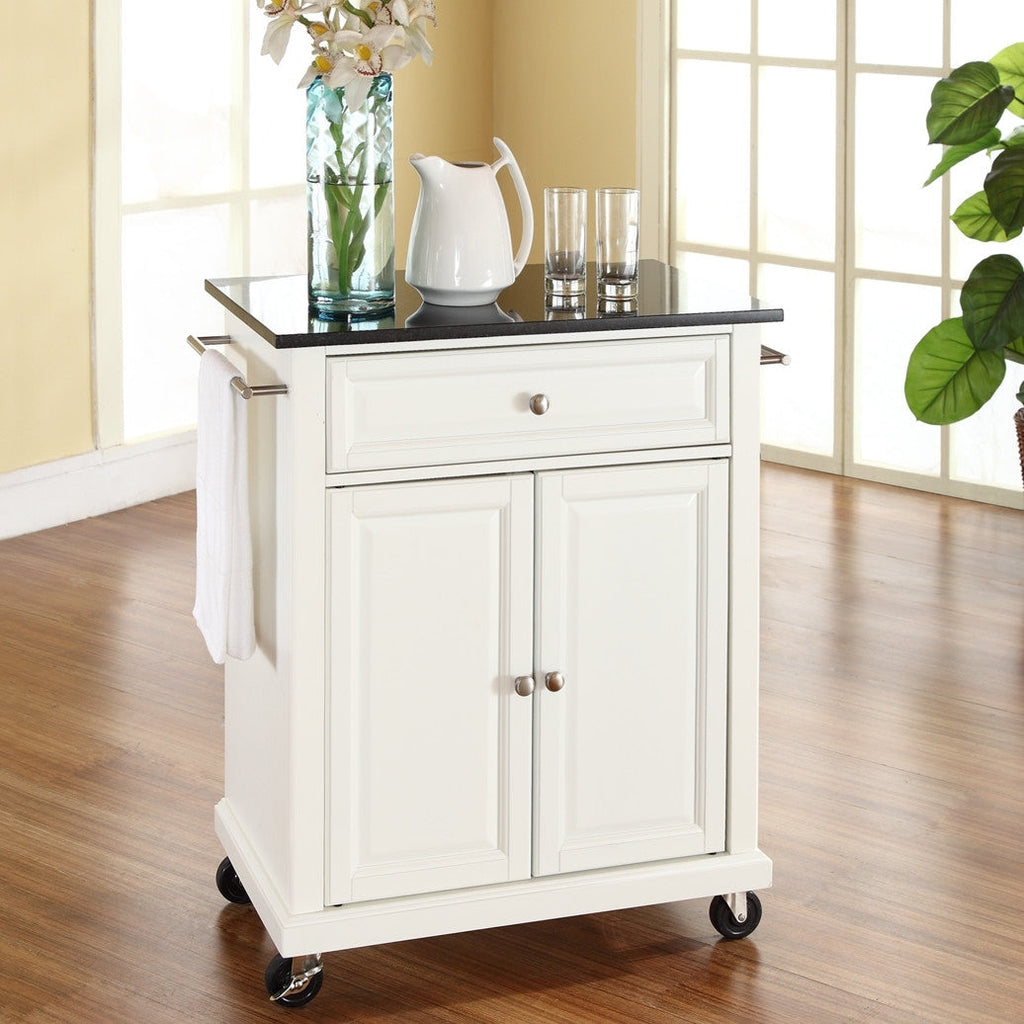Kitchen Cart With Granite Top And Locking Casters Wheels by HomePacific