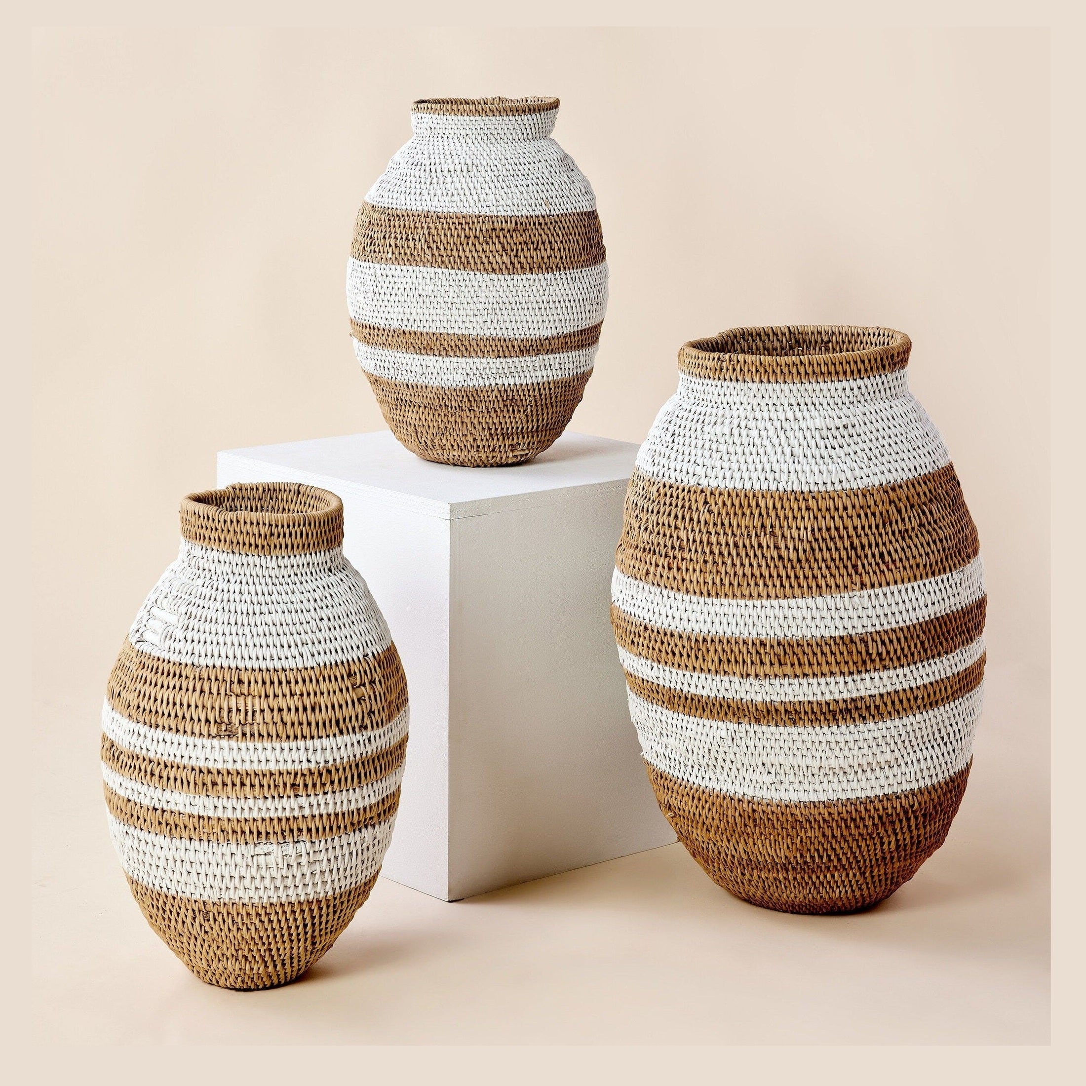 White Striped Buhera Basket