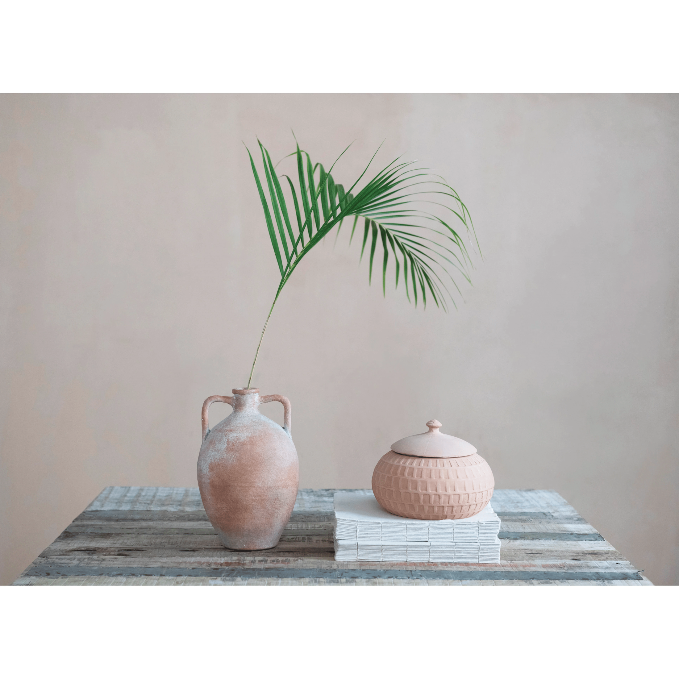 Willow Terracotta Urn with Handles