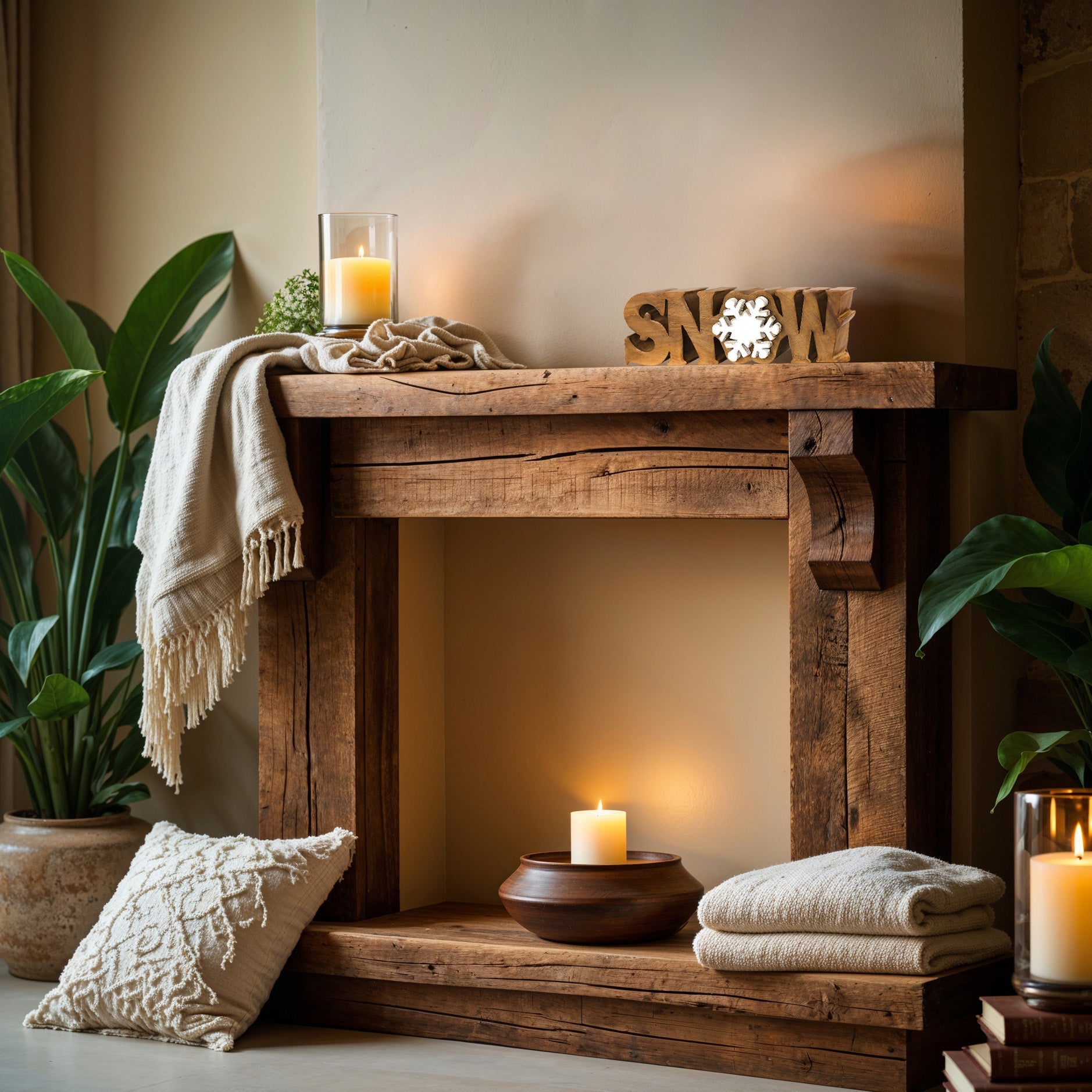 Winter Grace – Hand-Carved Wooden Sculpture, Handmade Seasonal Home Decor