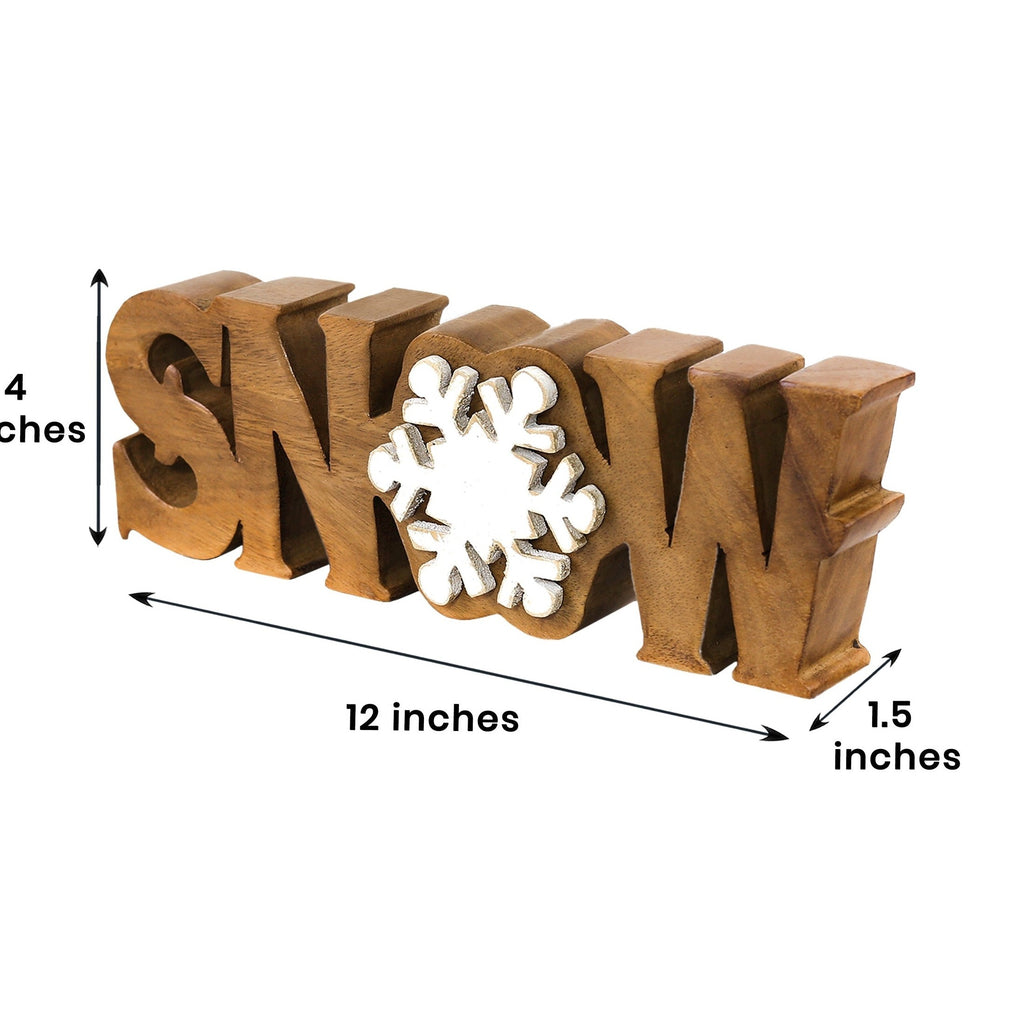 Winter Grace – Hand-Carved Wooden Sculpture, Handmade Seasonal Home Decor