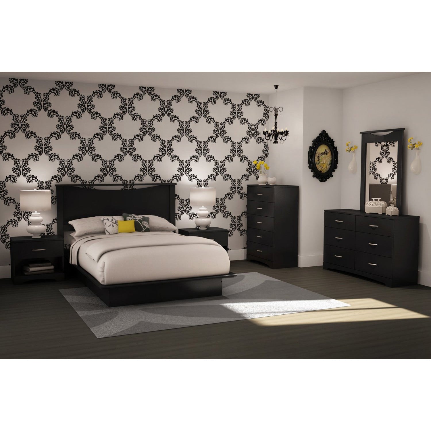 Wood Finish Bedroom Chest Five Drawer | Durable Storage Solution by HomePacific