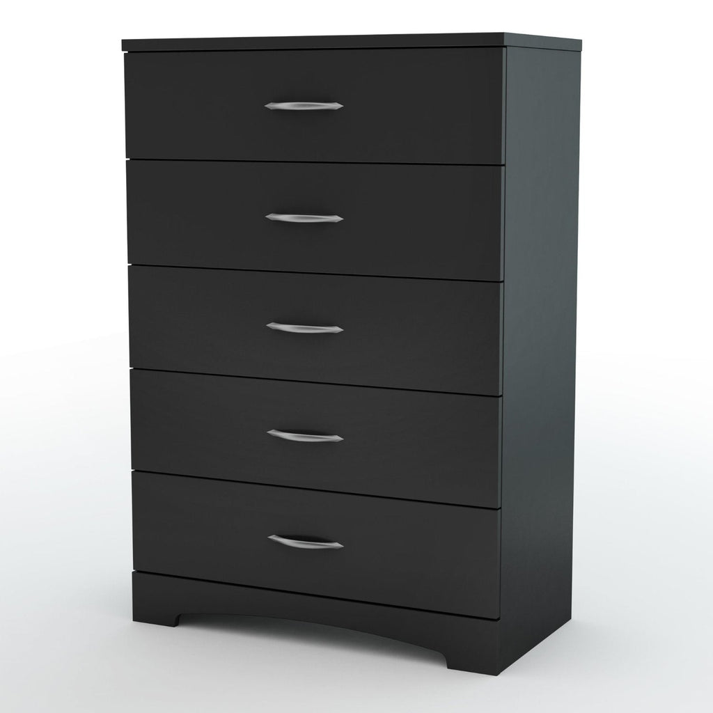 Wood Finish Bedroom Chest Five Drawer | Durable Storage Solution by HomePacific