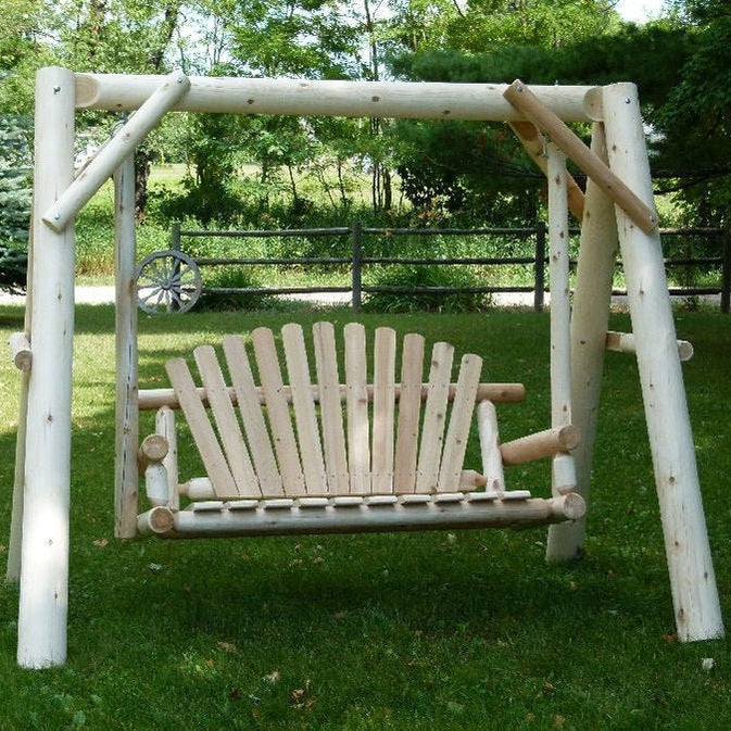 Wooden Porch Swing with Canopy