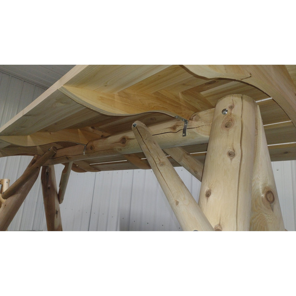 Wooden Porch Swing with Canopy