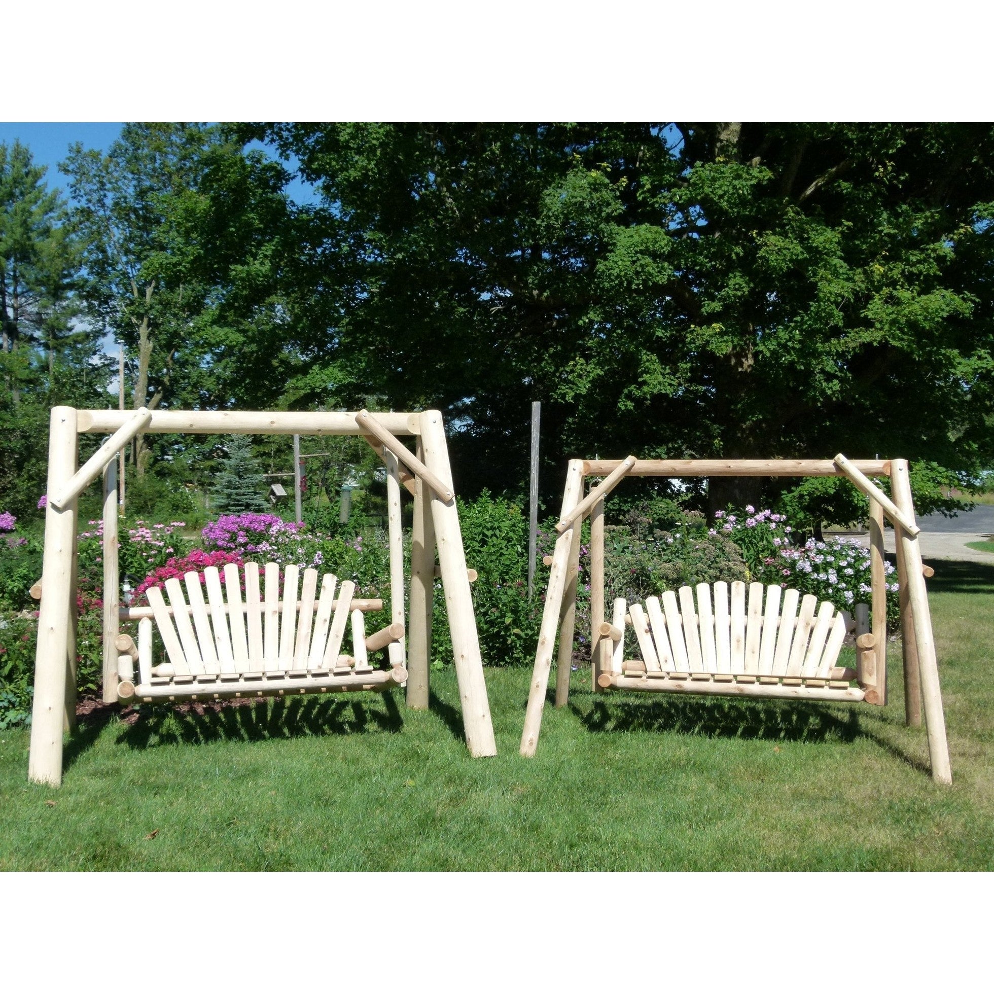 Wooden Porch Swing with Canopy