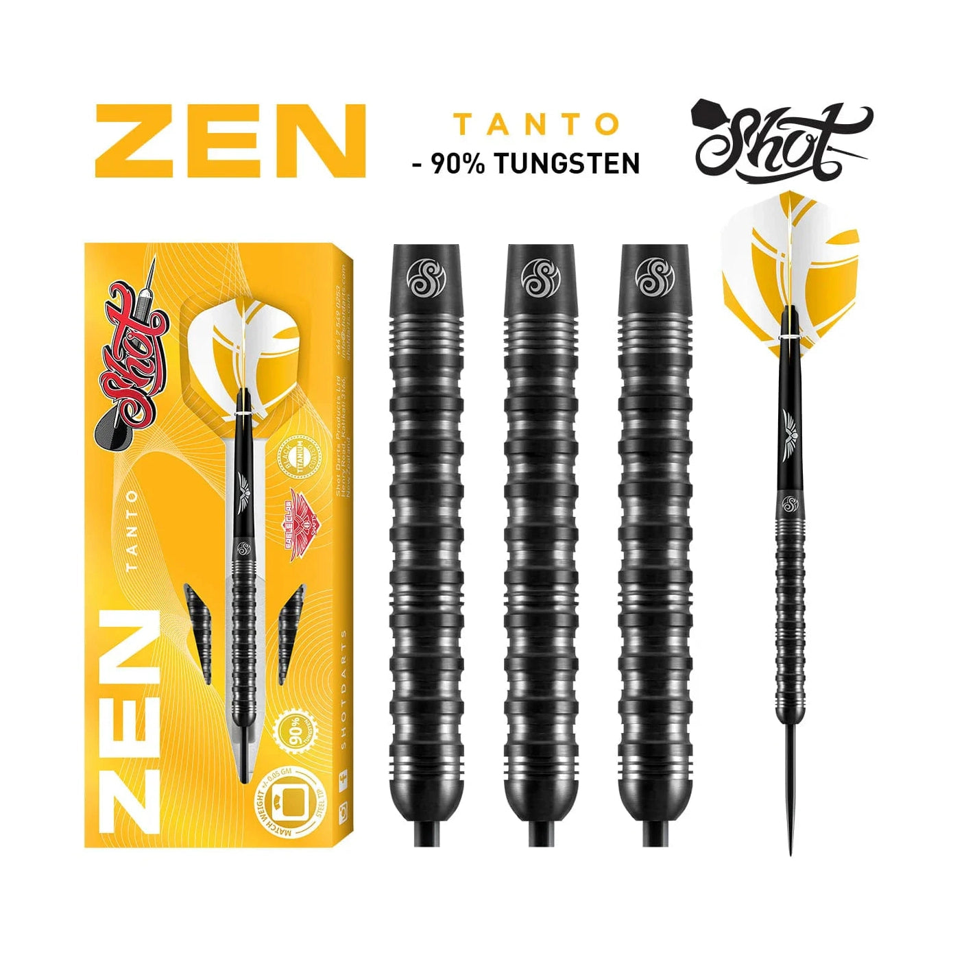 Zen Tanto Steel Tip Dart Set - 90% Tungsten by C.P.Dean Company